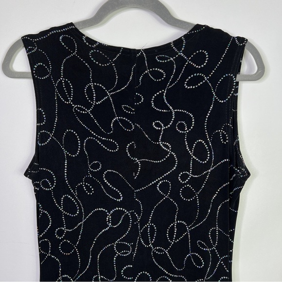 Vintage Ronni Nicole By Ouida Black Sparkly Sleeveless Maxi Dress-Size 8 - Picture 8 of 10